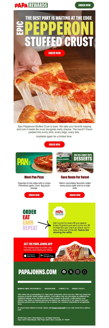 邮件模板创意 Papa Johns 205