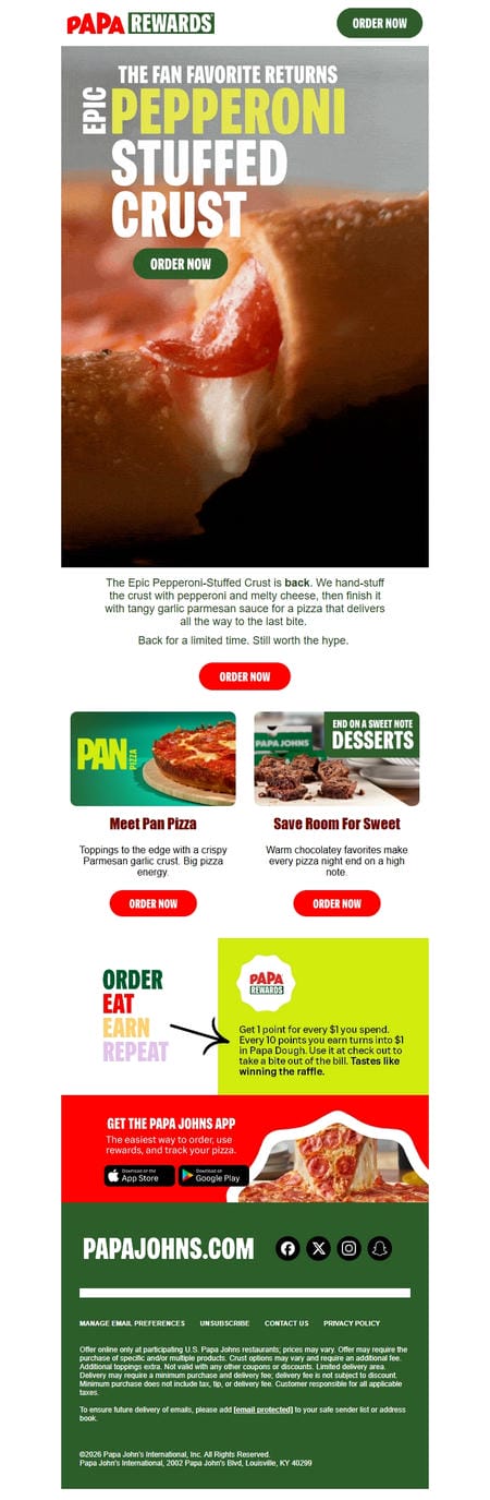 邮件模板创意 Papa Johns 206