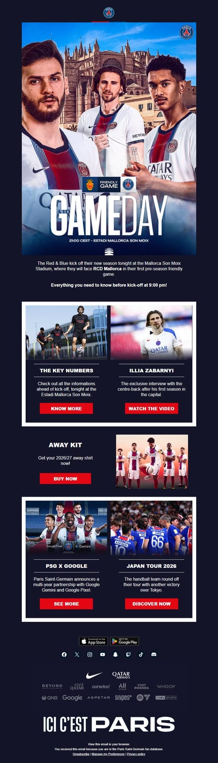 邮件模板创意 Paris Saint Germain 125