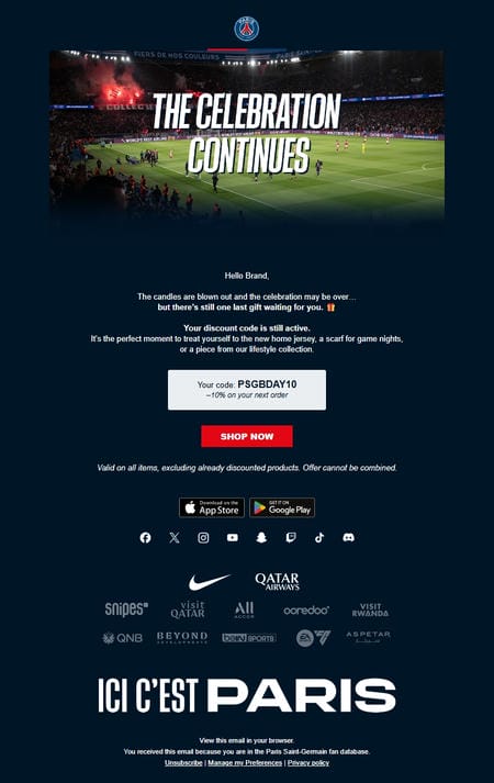 邮件模板创意 Paris Saint Germain 126