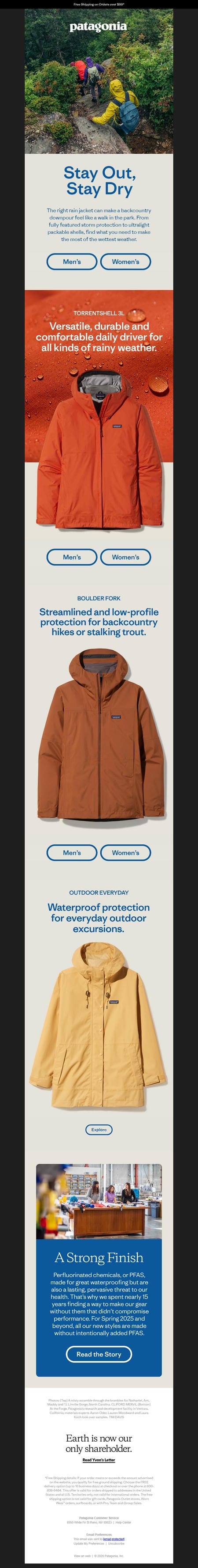 邮件模板创意 Patagonia 190