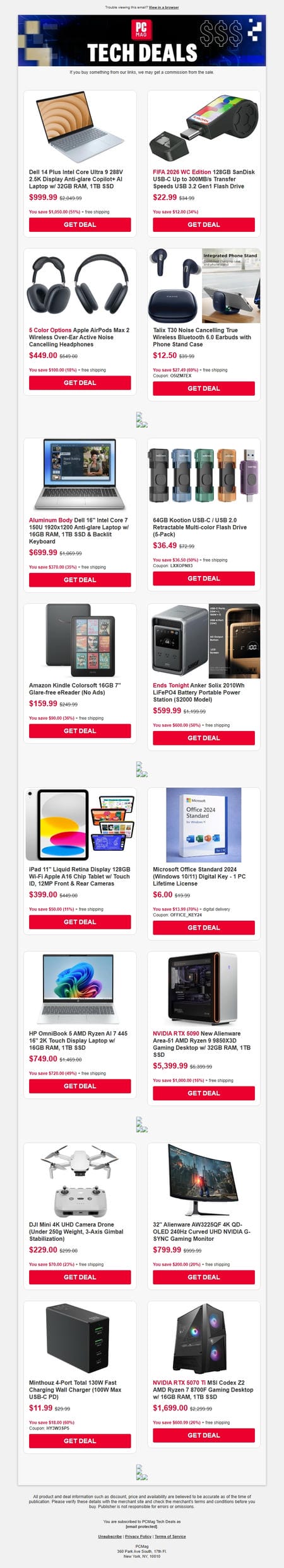 邮件模板创意 Pcmag Tech Deals 384