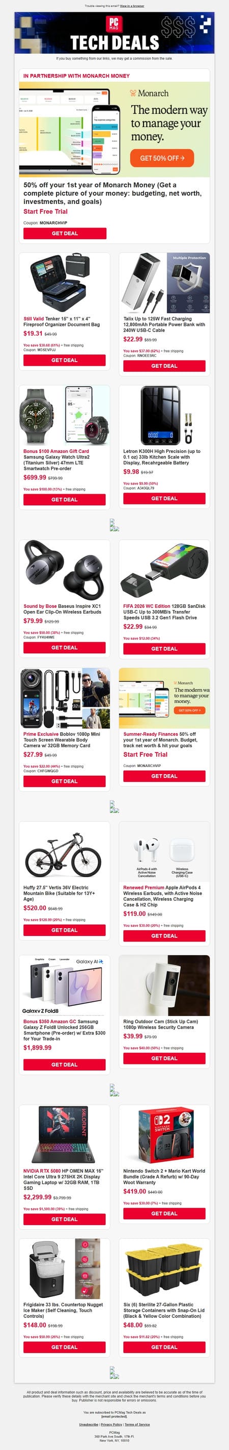 邮件模板创意 Pcmag Tech Deals 385