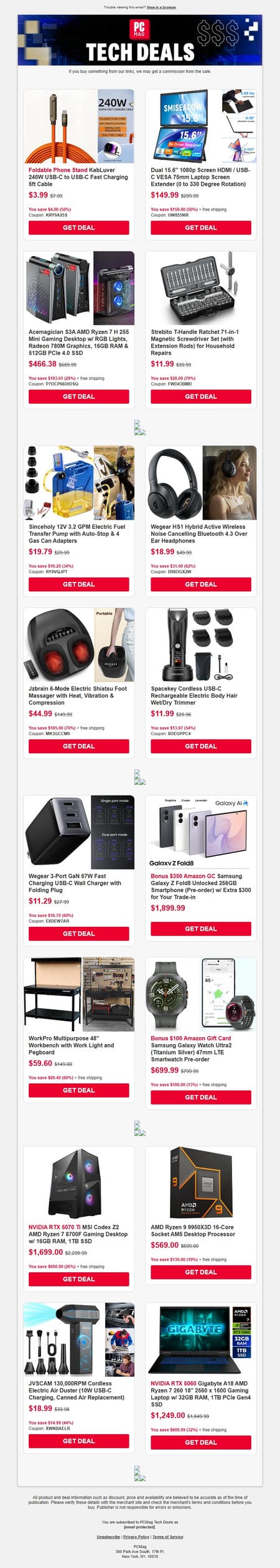邮件模板创意 Pcmag Tech Deals 386