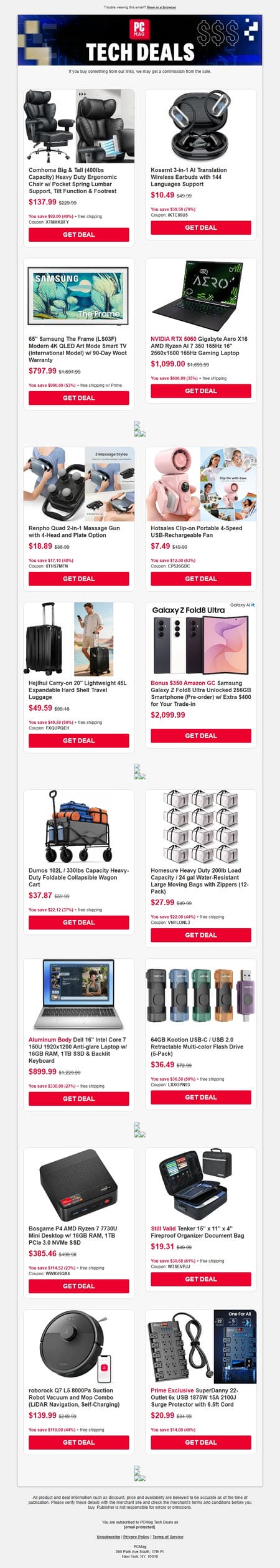 邮件模板创意 Pcmag Tech Deals 387