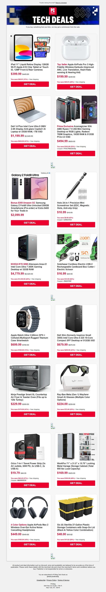 邮件模板创意 Pcmag Tech Deals 392