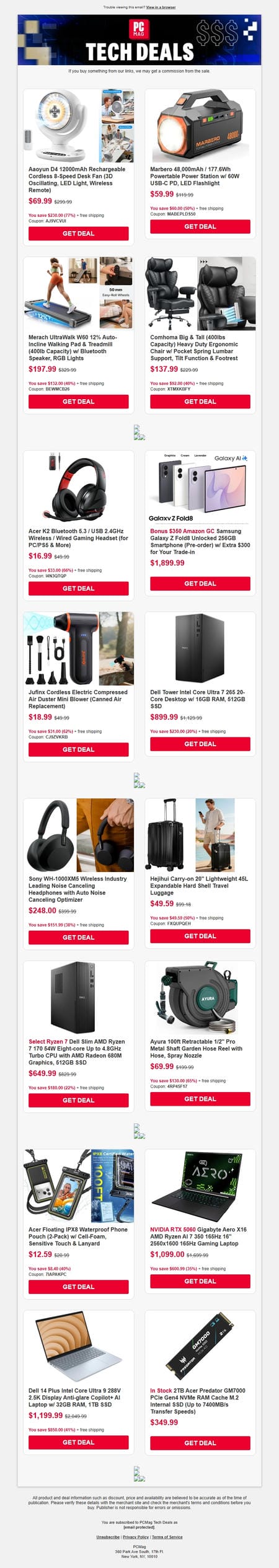 邮件模板创意 Pcmag Tech Deals 393
