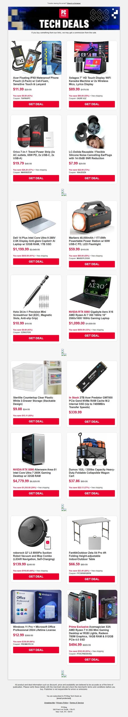 邮件模板创意 Pcmag Tech Deals 395