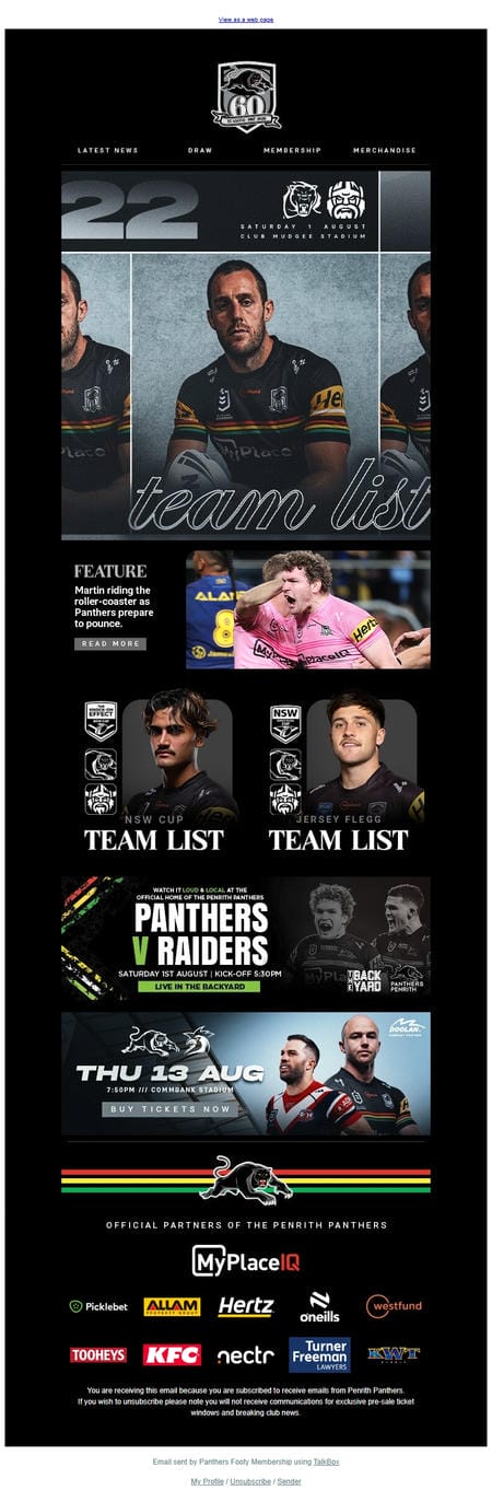 邮件模板创意 Penrith Panthers 110