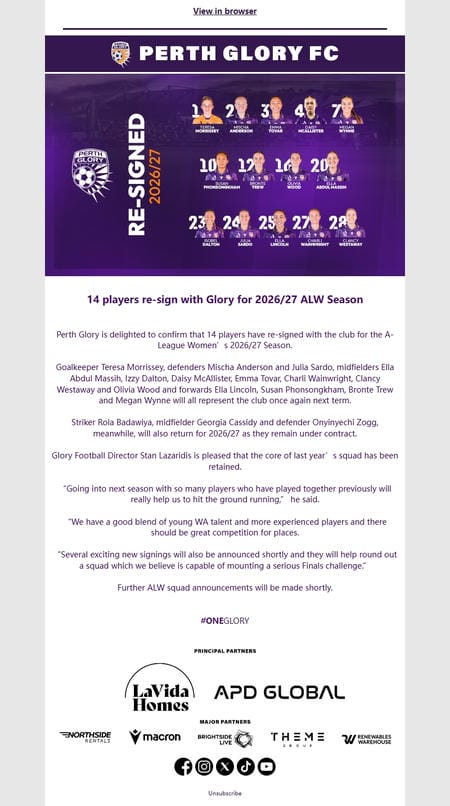 邮件模板创意 Perth Glory 68