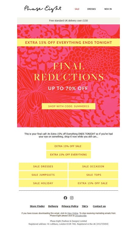 邮件模板创意 Phase Eight Sale 36