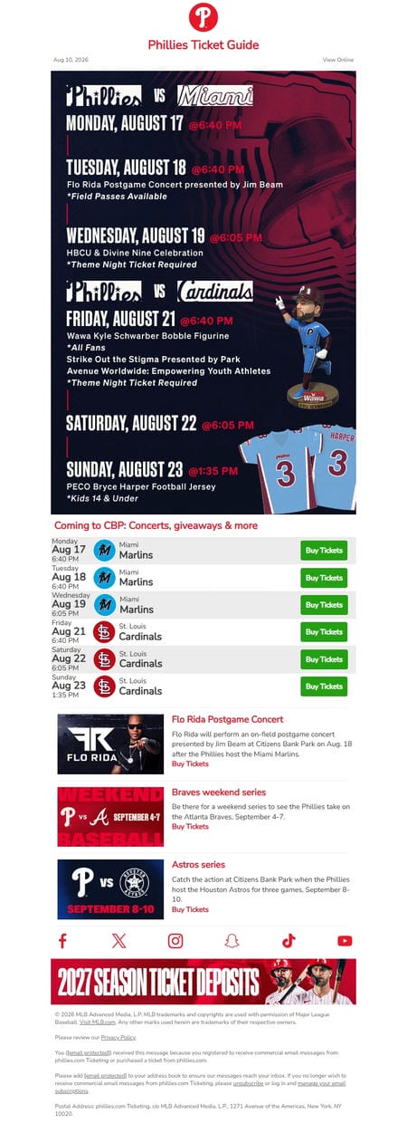 邮件模板创意 Philadelphia Phillies Ticket Guide 16