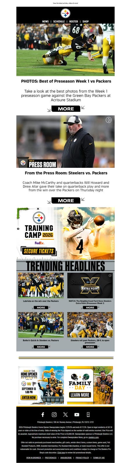 邮件模板创意 Pittsburgh Steelers 100