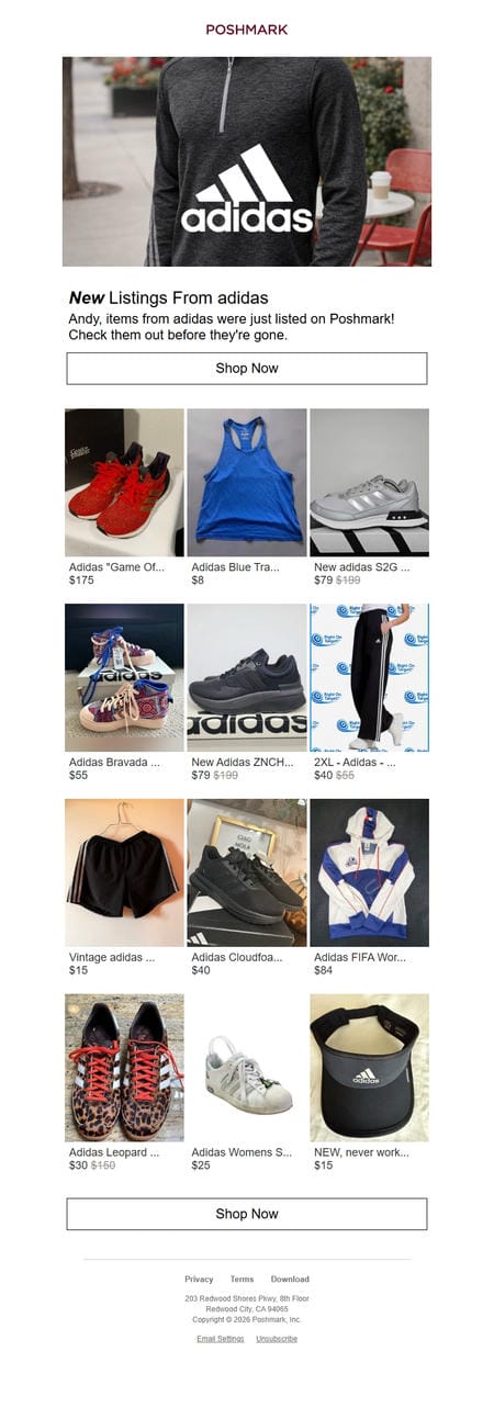 邮件模板创意 Poshmark Shopping 314