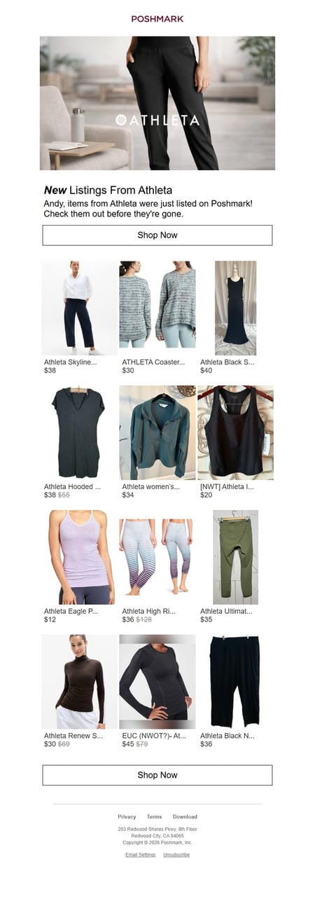 邮件模板创意 Poshmark Shopping 318