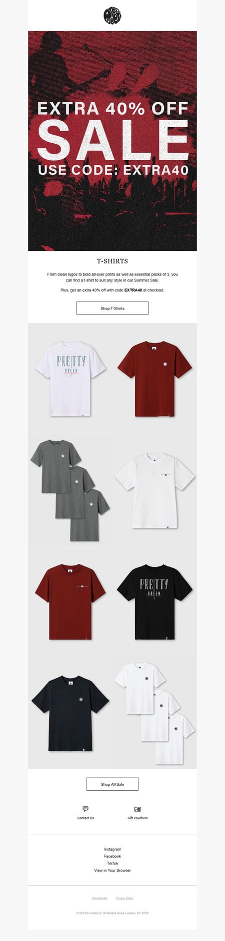 邮件模板创意 Pretty Green 404