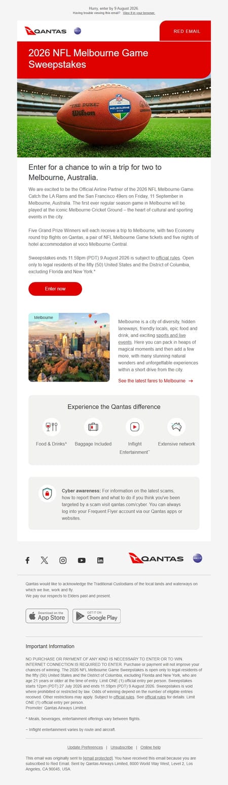 邮件模板创意 Qantas Red Email 13