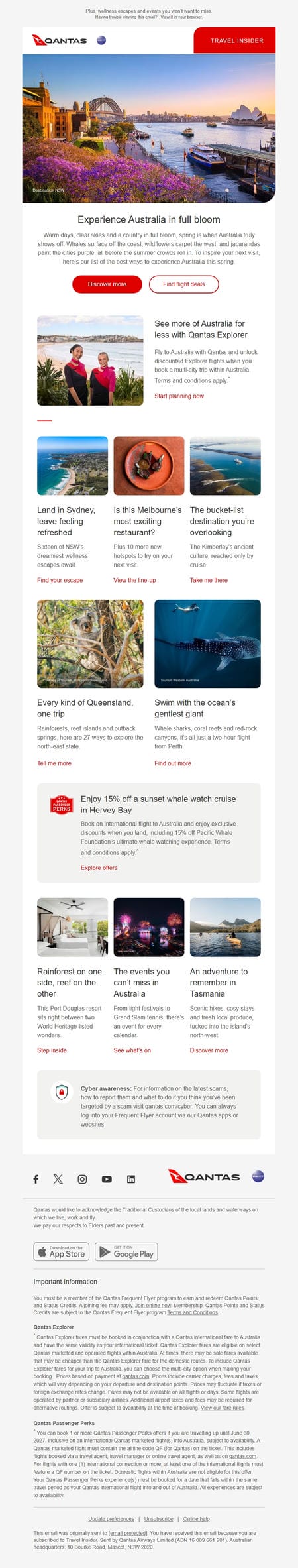 邮件模板创意 Qantas Travel Insider 6