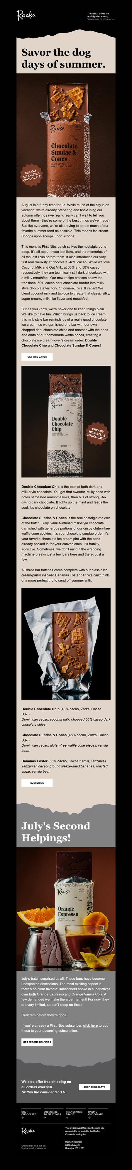 邮件模板创意 Raaka Chocolate 6