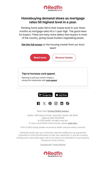 邮件模板创意 Redfin 394