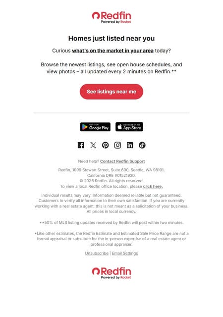 邮件模板创意 Redfin 400