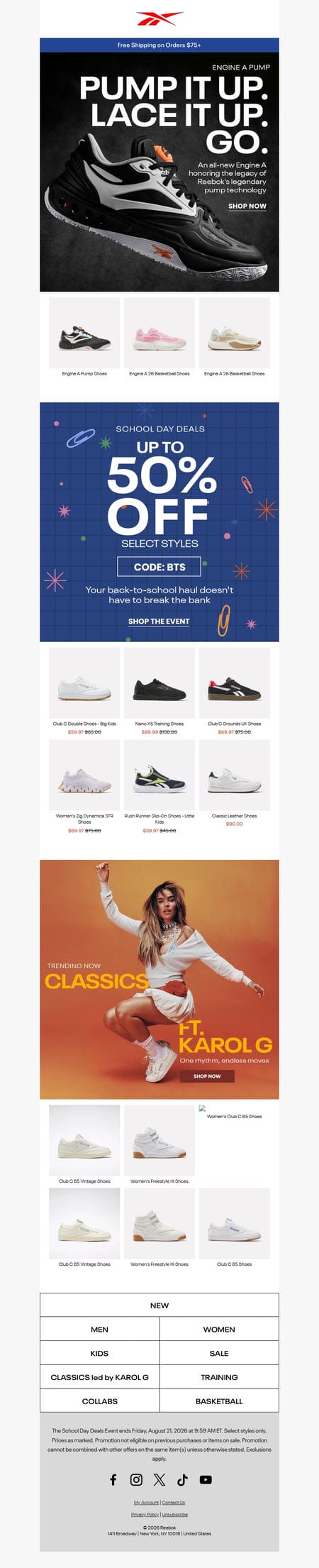 邮件模板创意 Reebok 550