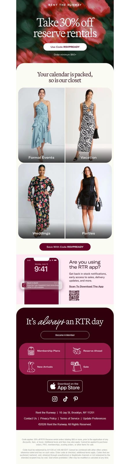 邮件模板创意 Rent The Runway 446