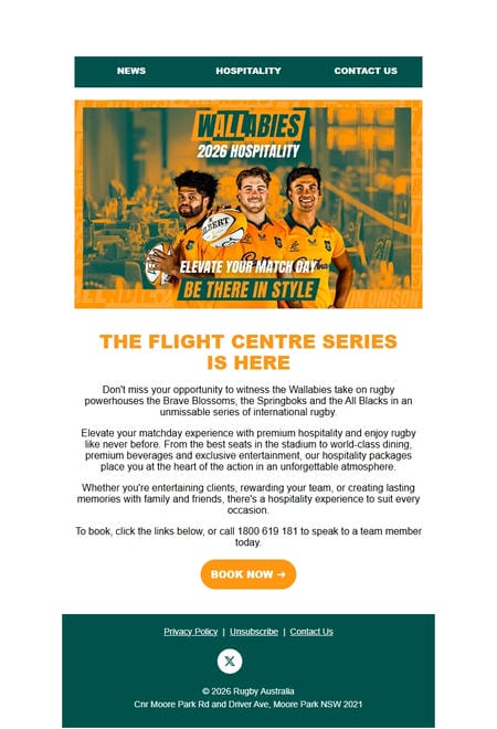 邮件模板创意 Rugby Australia Hospitality 18