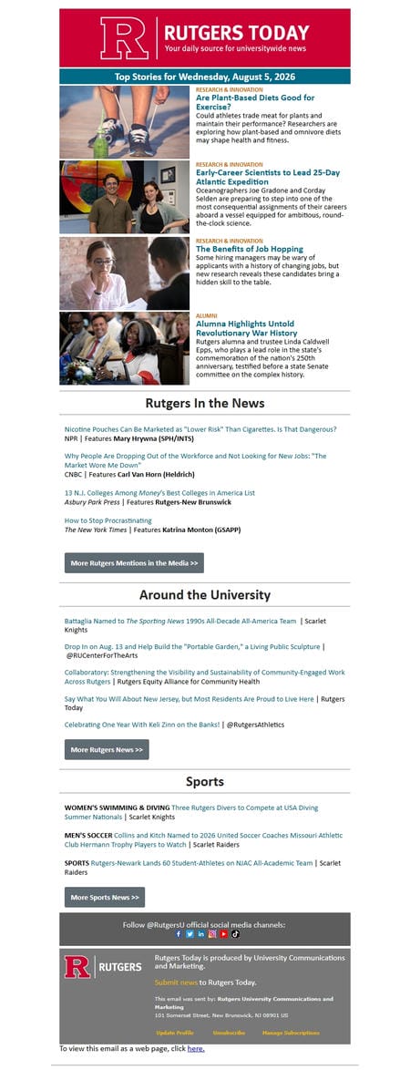 邮件模板创意 Rutgers Today 56