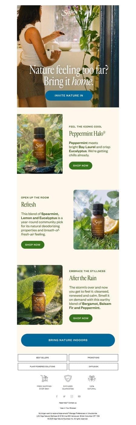 邮件模板创意 Saje Natural Wellness 180