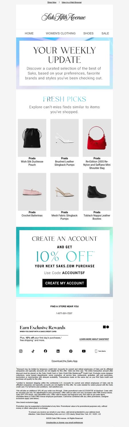 邮件模板创意 Saks Fifth Avenue 1092