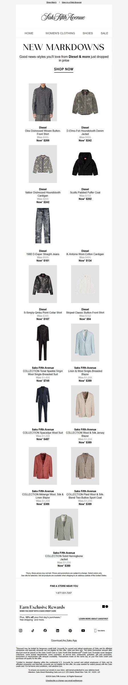 邮件模板创意 Saks Fifth Avenue 1097