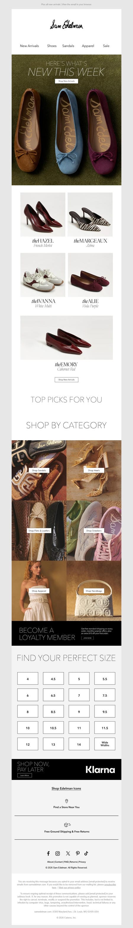 邮件模板创意 Sam Edelman 101