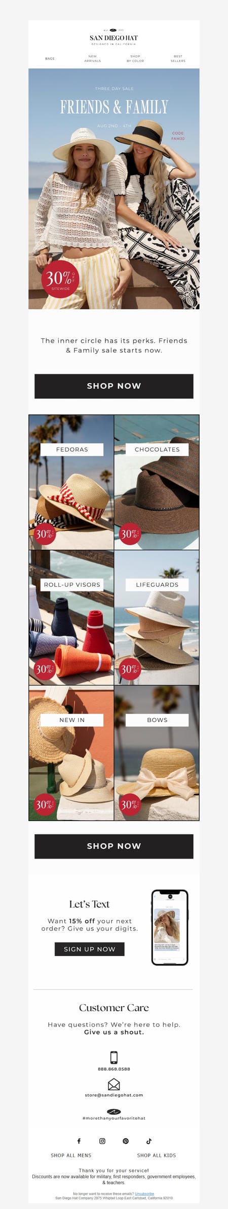 邮件模板创意 San Diego Hat Company 60