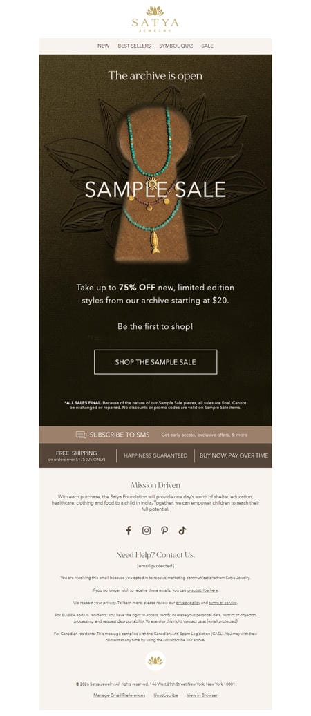 邮件模板创意 Satya Jewelry 70
