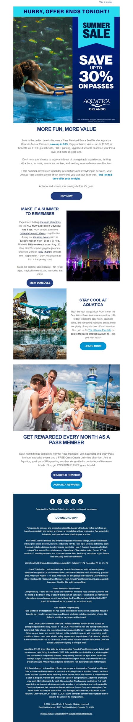 邮件模板创意 Seaworld Orlando 499