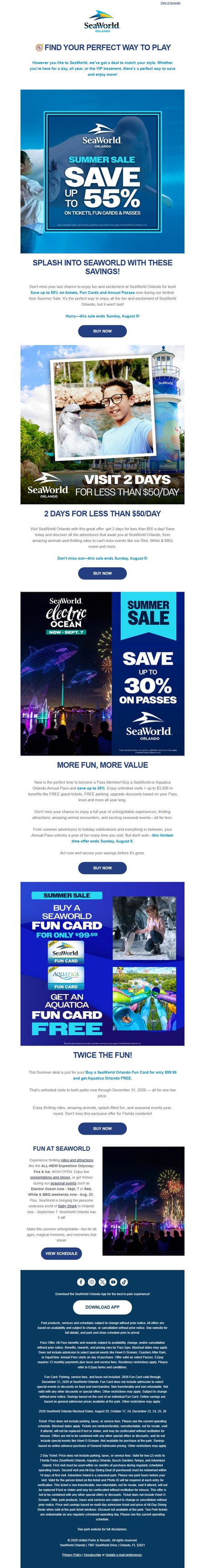 邮件模板创意 Seaworld Orlando 500