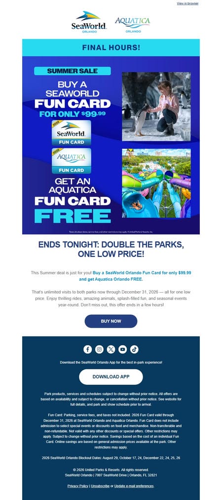 邮件模板创意 Seaworld Orlando 503