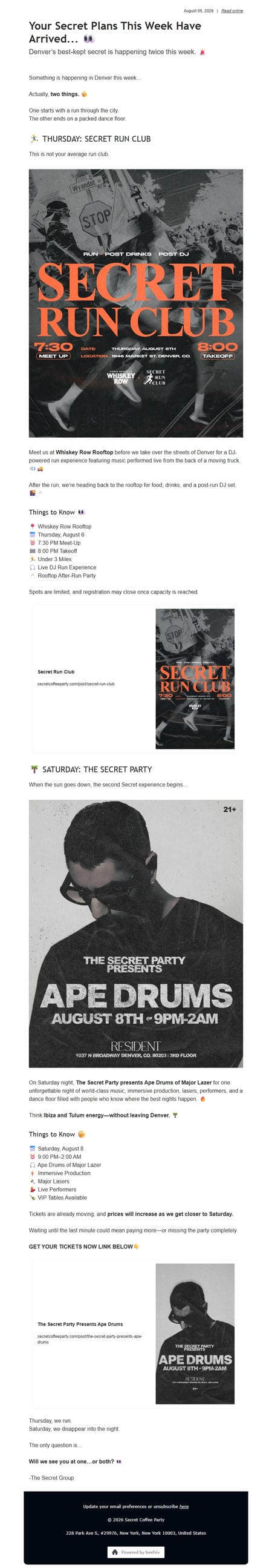 邮件模板创意 Secret Coffee Party 19