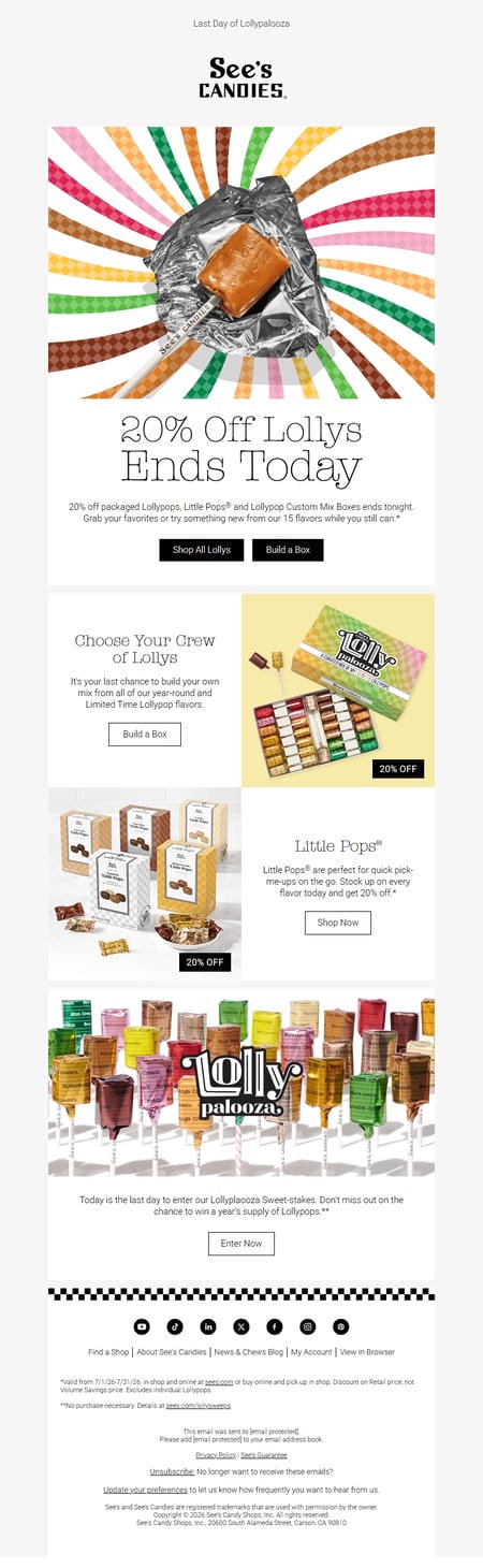 邮件模板创意 Sees Candies 422