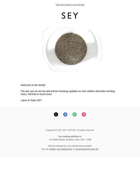 邮件模板创意 Sey Coffee
