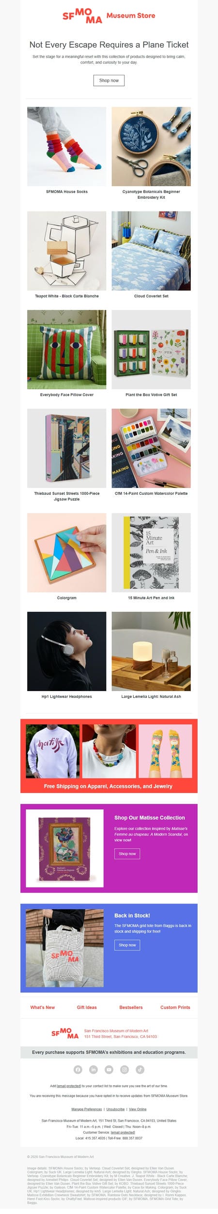 邮件模板创意 Sfmoma Museum Store 22