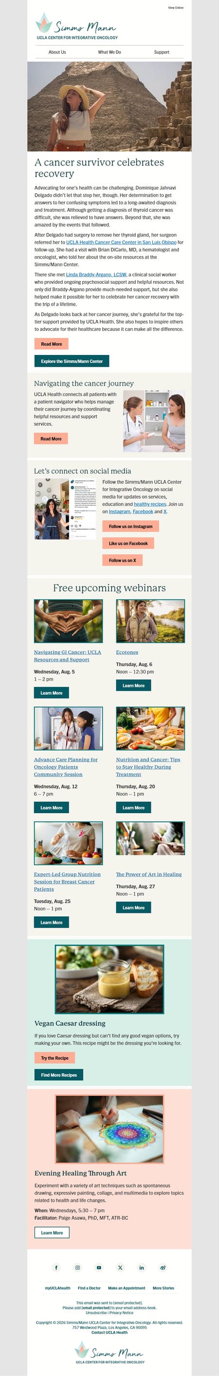 邮件模板创意 Simms Mann Ucla Center For Integrative Oncology