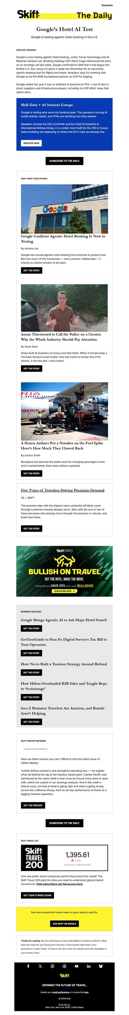 邮件模板创意 Skift Newsletters 43
