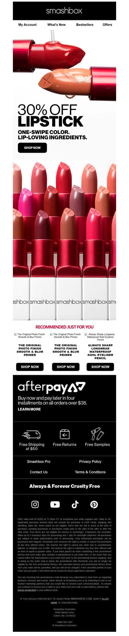 邮件模板创意 Smashbox Cosmetics 184