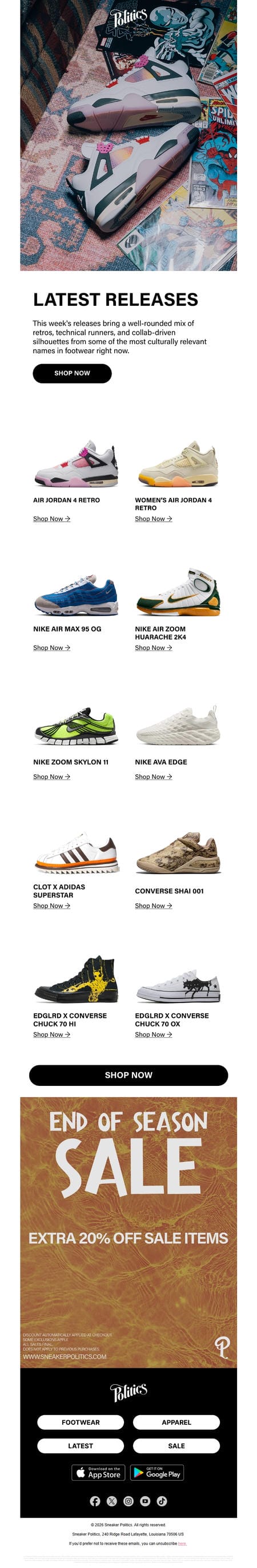 邮件模板创意 Sneaker Politics 125