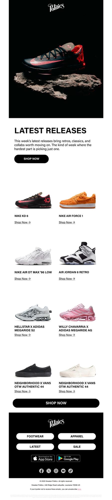 邮件模板创意 Sneaker Politics 132