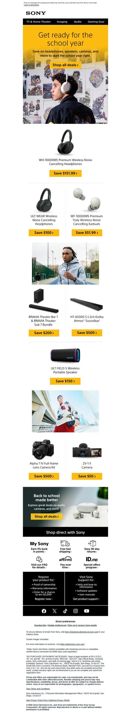 邮件模板创意 Sony Electronics Deals 25