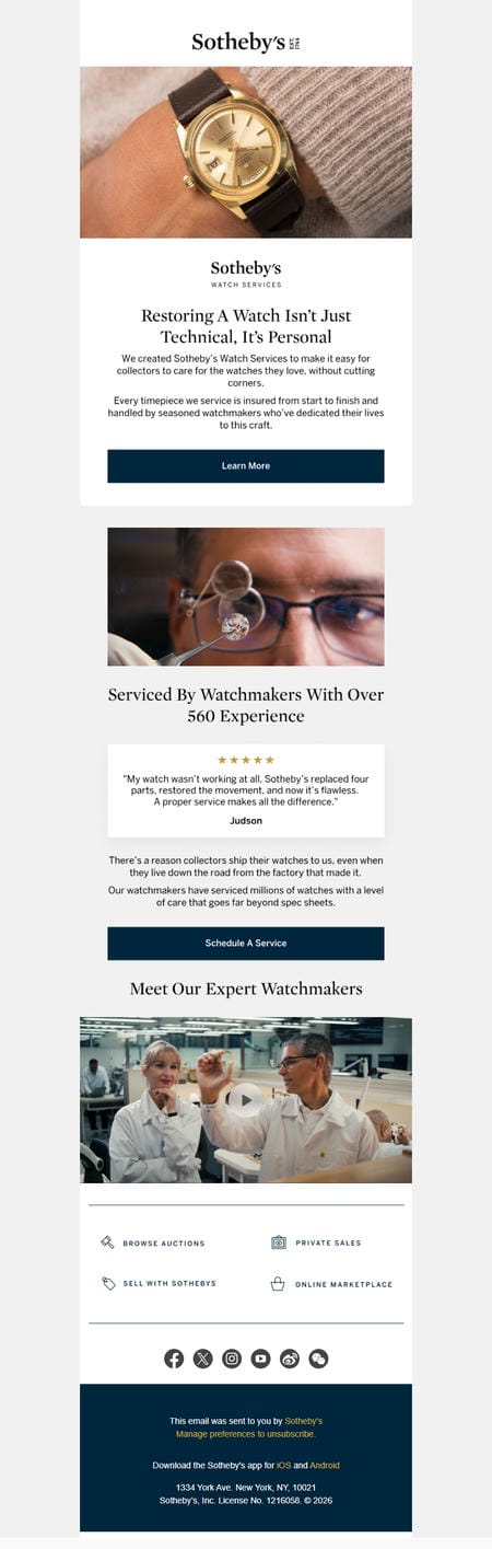 邮件模板创意 Sothebys Watches 8