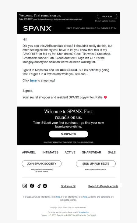 邮件模板创意 Spanx 354